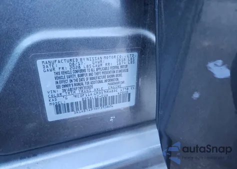 2017 Nissan Sentra S z USA, uszkodzony, nr VIN 3N1AB7AP7HY393826